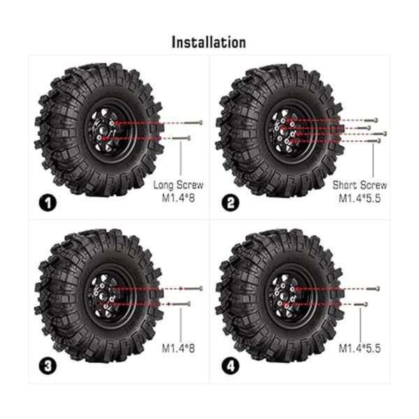 INJORA Rueda Beadlock 1.0 de acero con sello Beadlock_5
