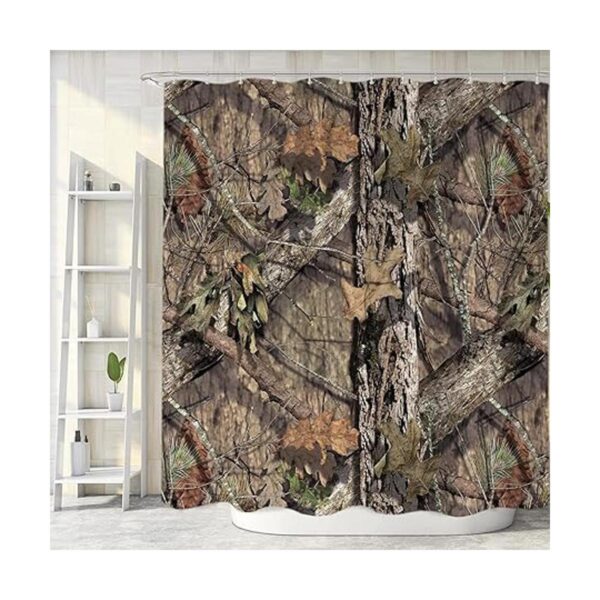 Juego de cortinas de ducha de camuflaje para baño