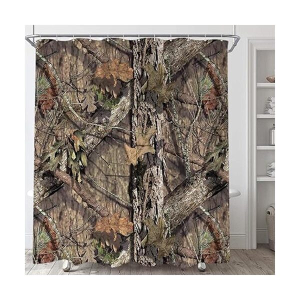 Juego de cortinas de ducha de camuflaje para baño