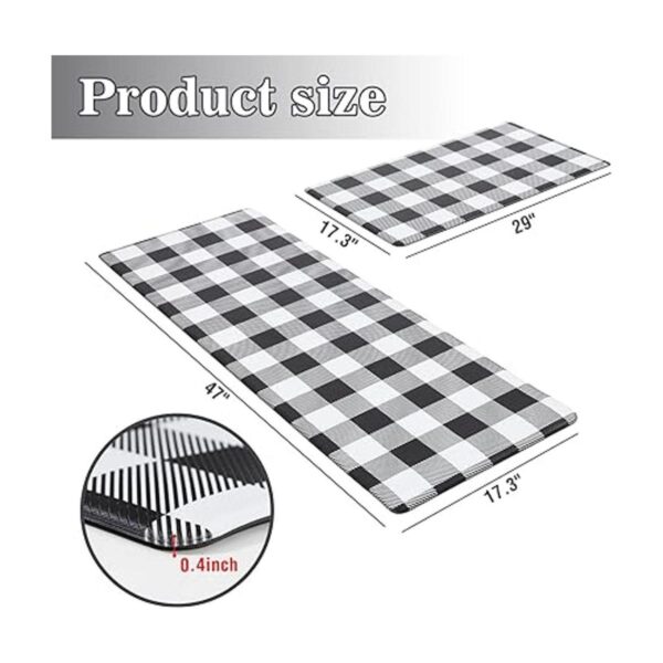 Juego de alfombras y alfombras de cocina en blanco y_2