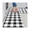 Juego de alfombras y alfombras de cocina en blanco y_1