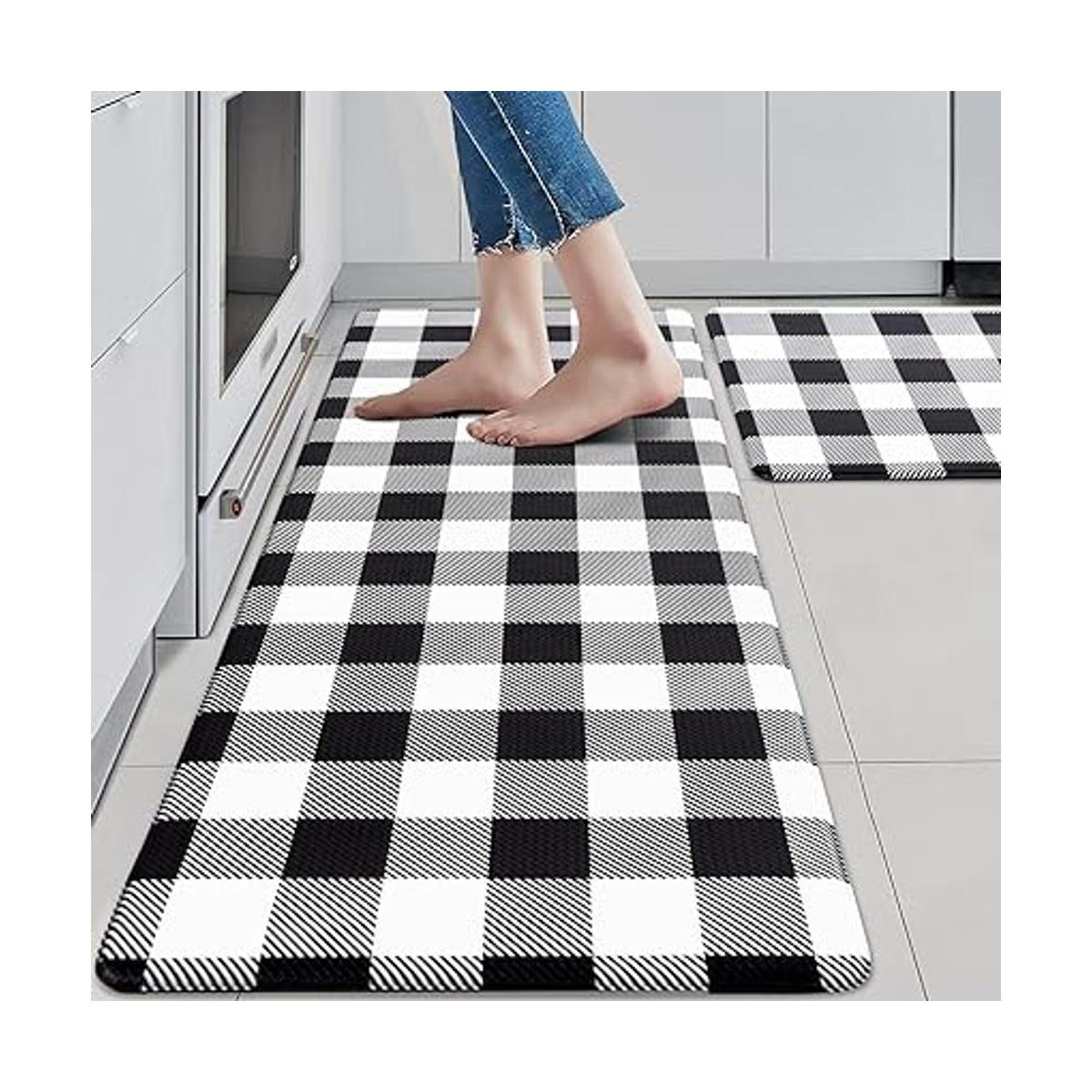 Juego de alfombras y alfombras de cocina en blanco y