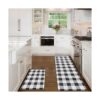 Juego de alfombras y alfombras de cocina en blanco y_3