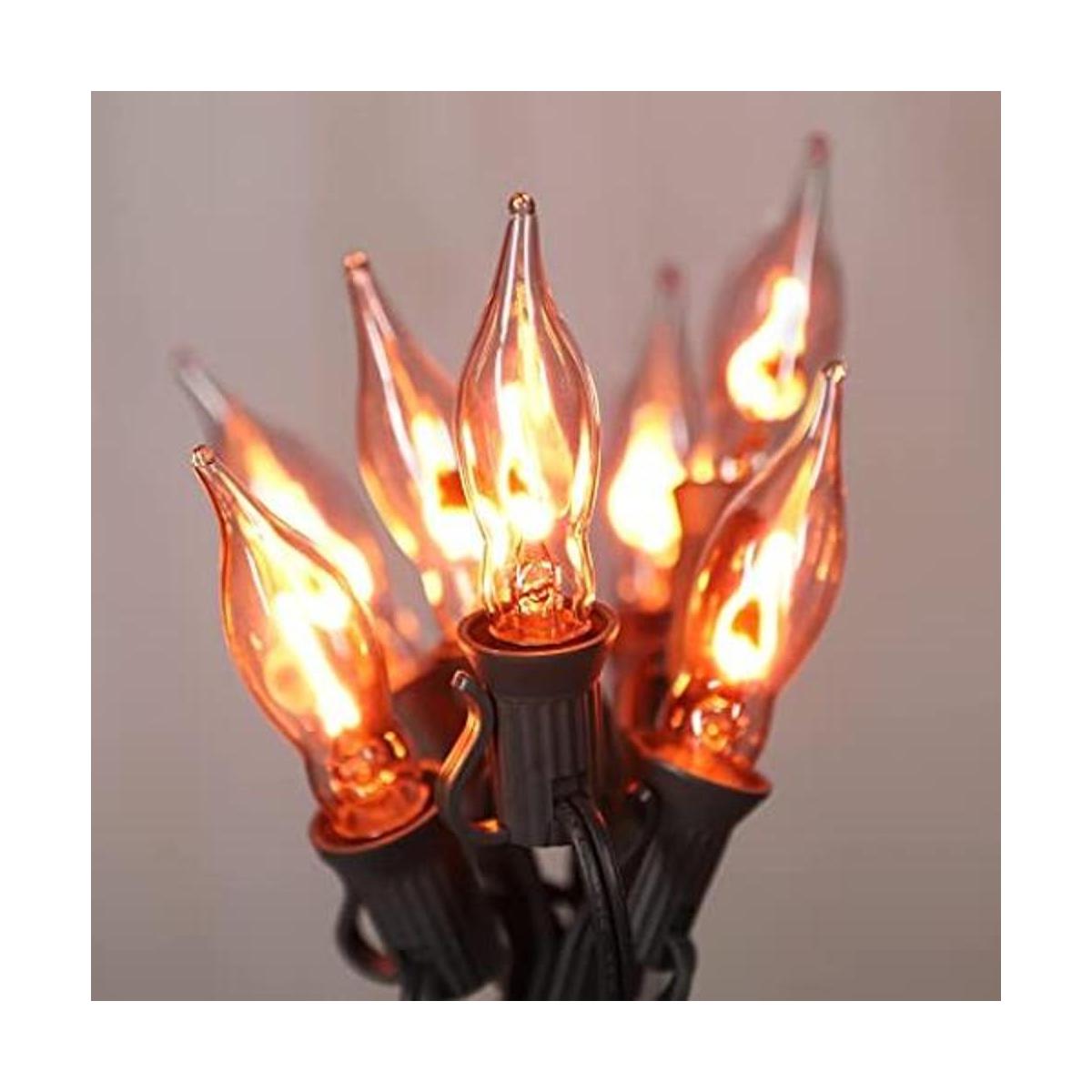 Guirnalda de luces de llama parpadeante para decoración de