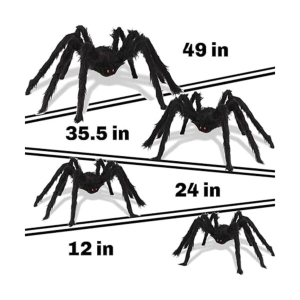 Juego de 4 arañas peludas de Halloween accesorios de
