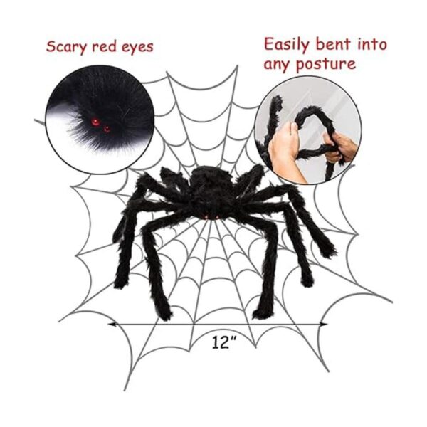 Juego de 4 arañas peludas de Halloween accesorios de