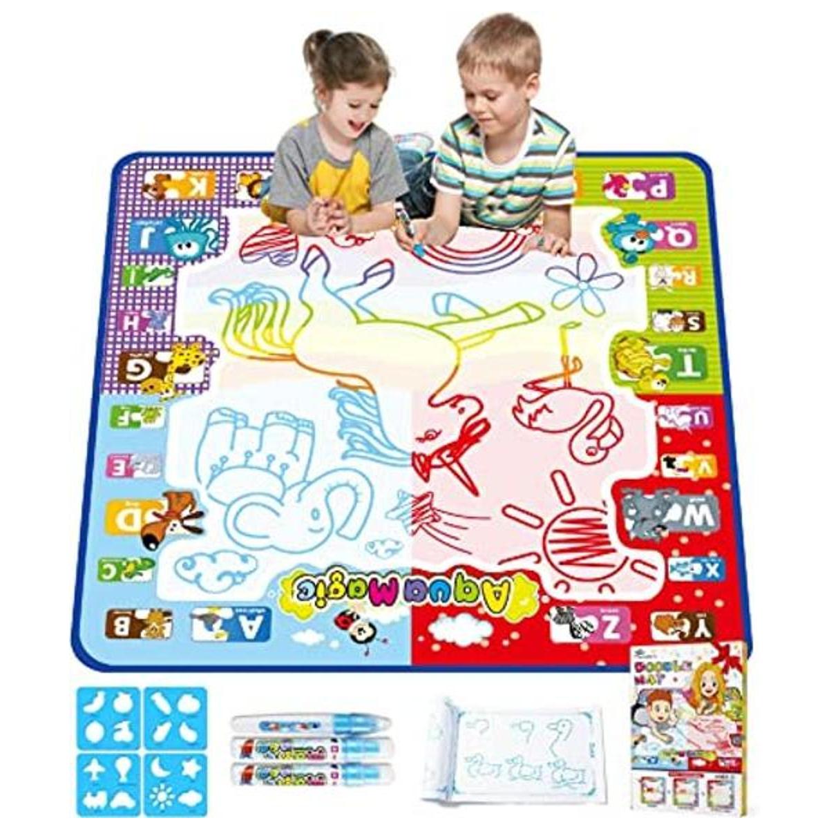 Jasonwell Tapete de garabatos Magic Aqua de 31 x 31