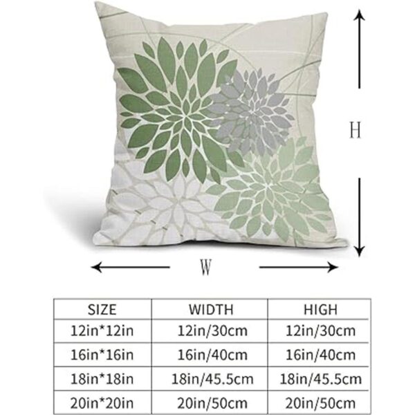 Juego de 2 fundas de almohada de dalia verde salvia de 18
