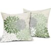 Juego de 2 fundas de almohada de dalia verde salvia de 18