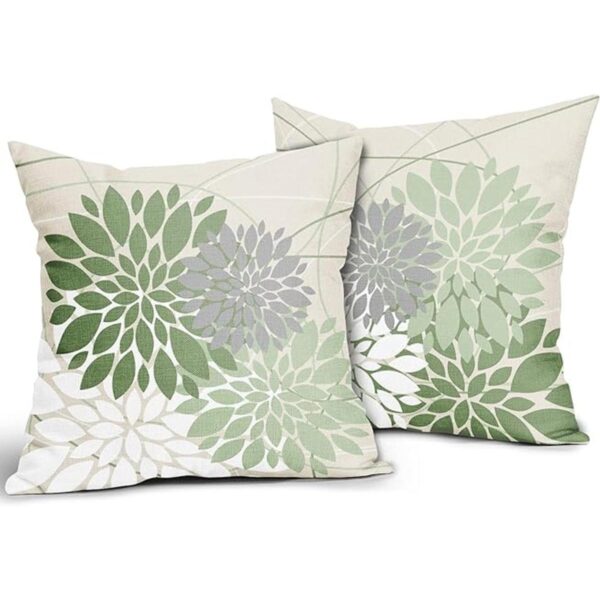 Juego de 2 fundas de almohada de dalia verde salvia de 18