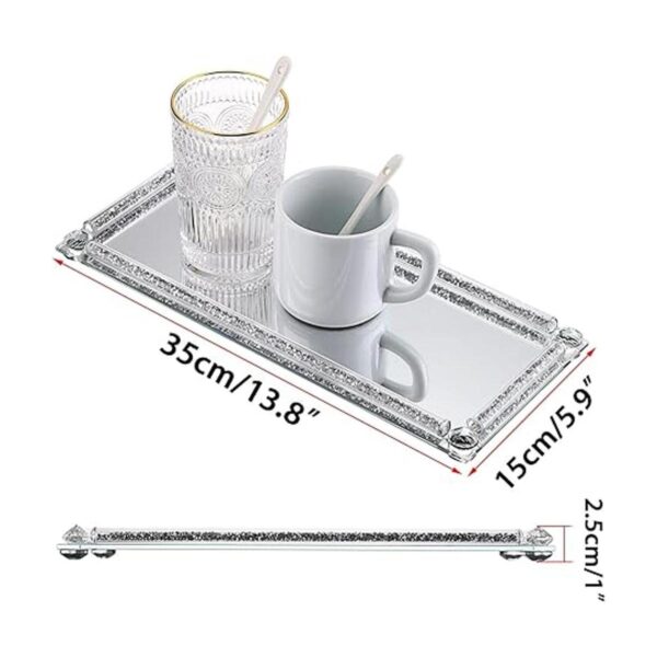 JUXYES Bandeja de maquillaje cosmético con diamantes