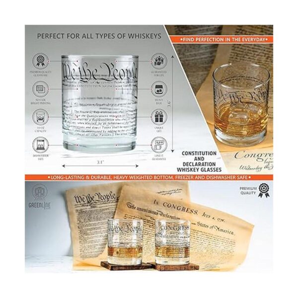 Greenline Goods Vasos de whisky Constitución de los