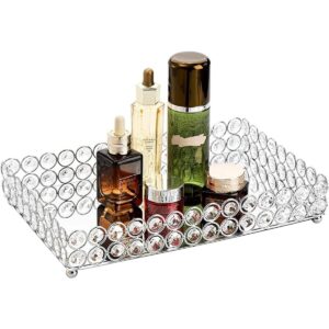 Hedume Bandeja de maquillaje cosmético de cristal bandeja