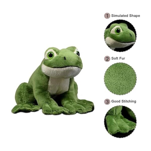 Kawaii Juguete de peluche realista de rana verde_2
