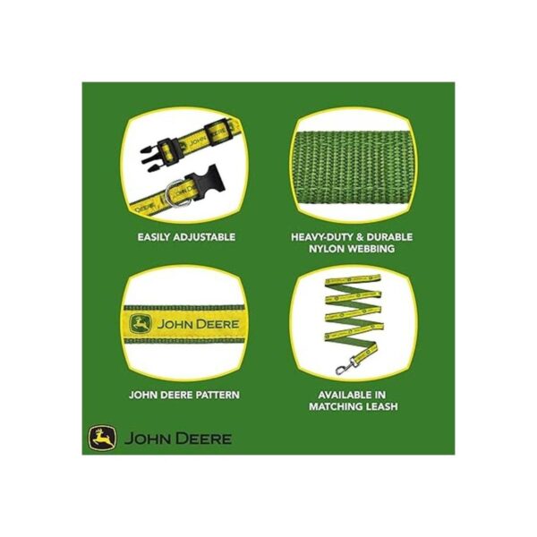 John Deere Collar de perro mediano para perros y gatos