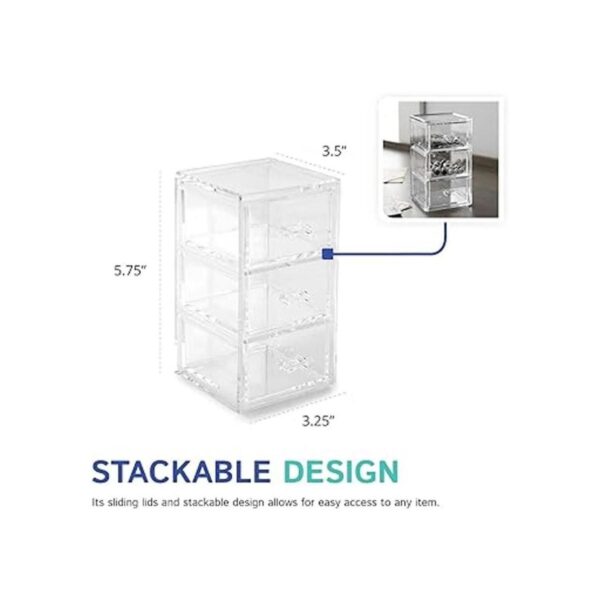 Huang Acrylic Organizador vertical transparente apilable_4