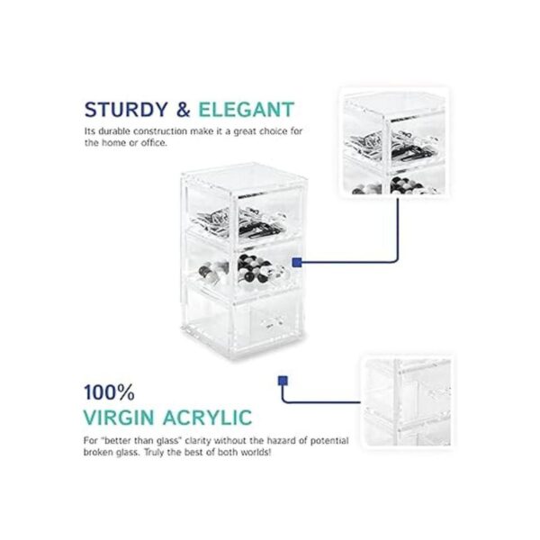 Huang Acrylic Organizador vertical transparente apilable_5