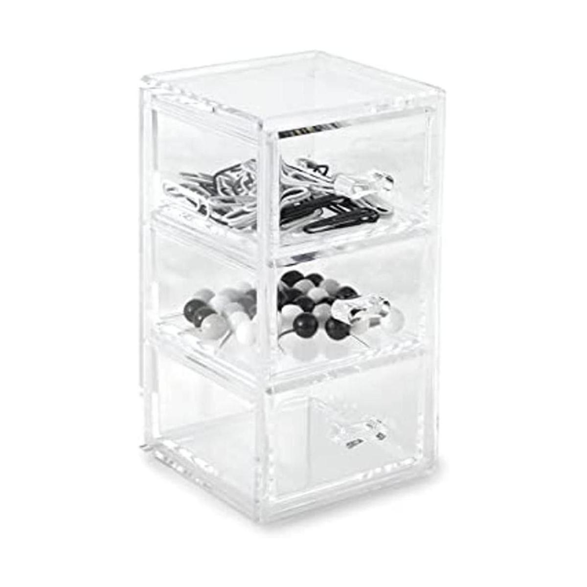 Huang Acrylic Organizador vertical transparente apilable