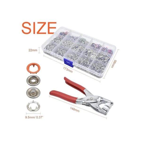 Juego de 200 broches de metal de 0.374 in 10 colores de