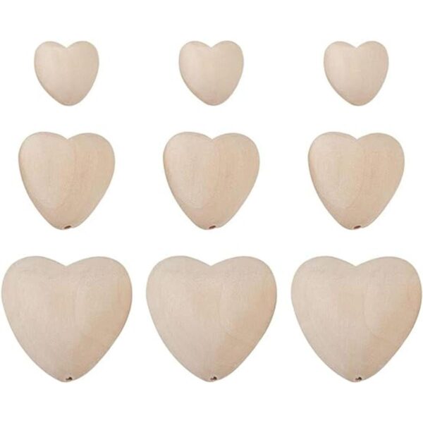 KISSITTY 60 cuentas de corazón de madera natural 3_1
