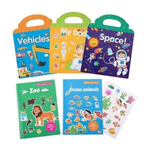 Juego de 5 libros de calcomanías reutilizables para niños