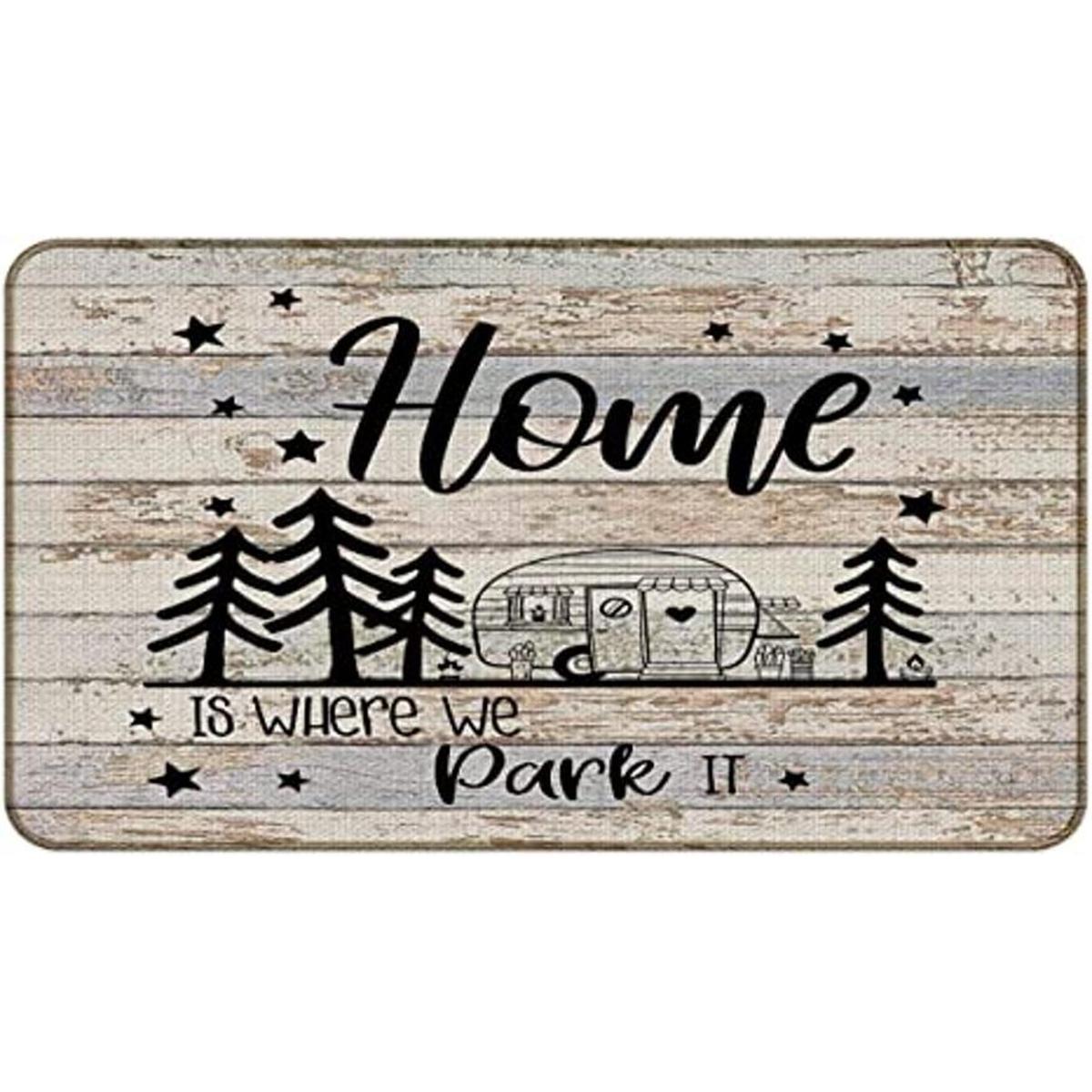 Home is Where we Park Felpudo decorativo para interiores y
