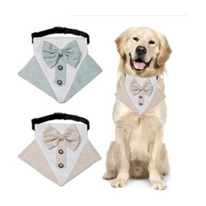 HACRAHO Bandana de esmoquin para perro 2 unidades