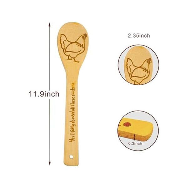Juego de 5 cucharas de cocina de madera de gallo regalo