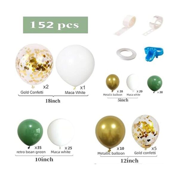 Juego de 152 globos de color verde oliva kit de arco de_2