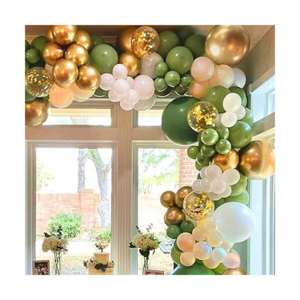 Juego de 152 globos de color verde oliva kit de arco de_5