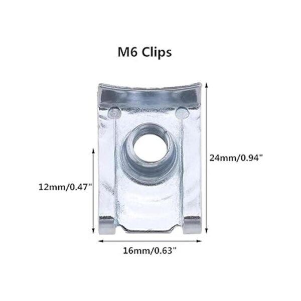Juego de 80 tuercas de clip de rosca en forma de U M4 M5_3