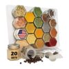 Tarros magnéticos de especias pequeños y hexagonales