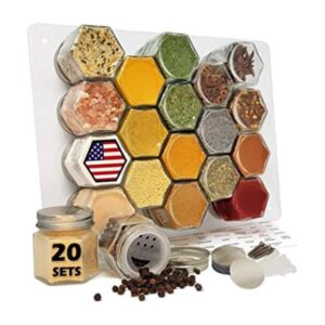 Tarros magnéticos de especias pequeños y hexagonales