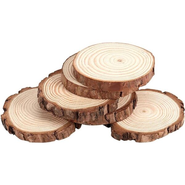 JOIKIT 50 rodajas de madera natural de 3.5 a 4 pulgadas_4