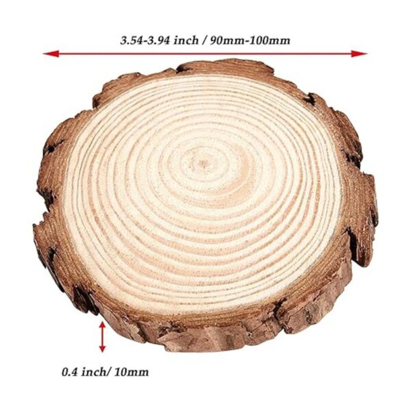 JOIKIT 50 rodajas de madera natural de 3.5 a 4 pulgadas_2