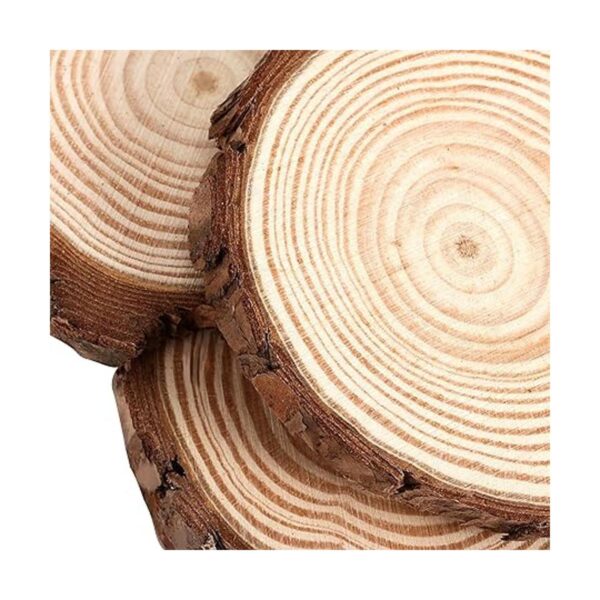 JOIKIT 50 rodajas de madera natural de 3.5 a 4 pulgadas_3