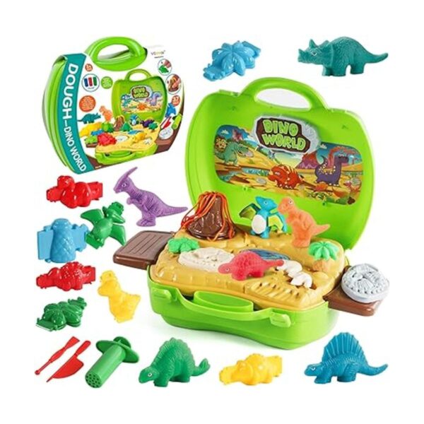 Juguetes de masa de color dinosaurio 2 en 1 37 piezas con_1