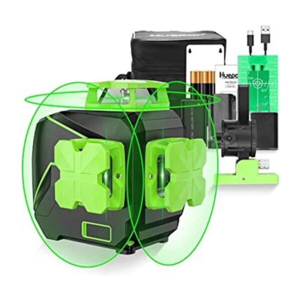 Huepar 3 x 360 líneas cruzadas nivel láser 3D
