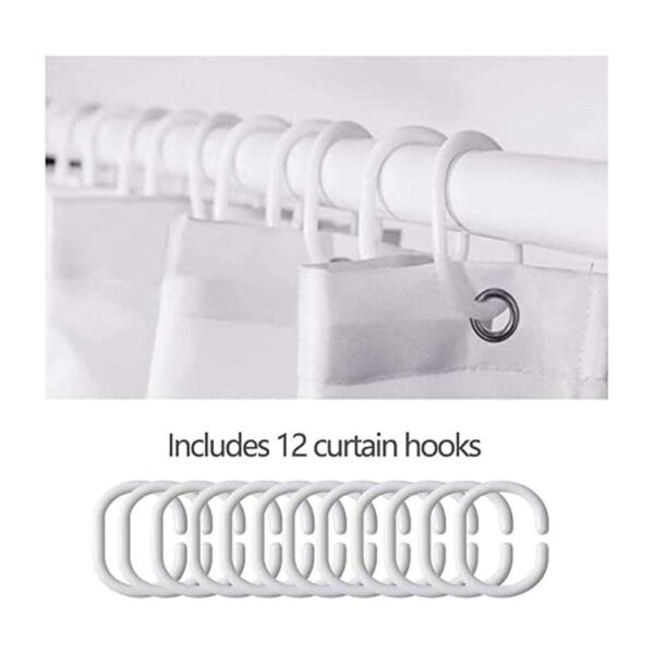 Juego de cortinas de ducha de baño con calavera gótica_4