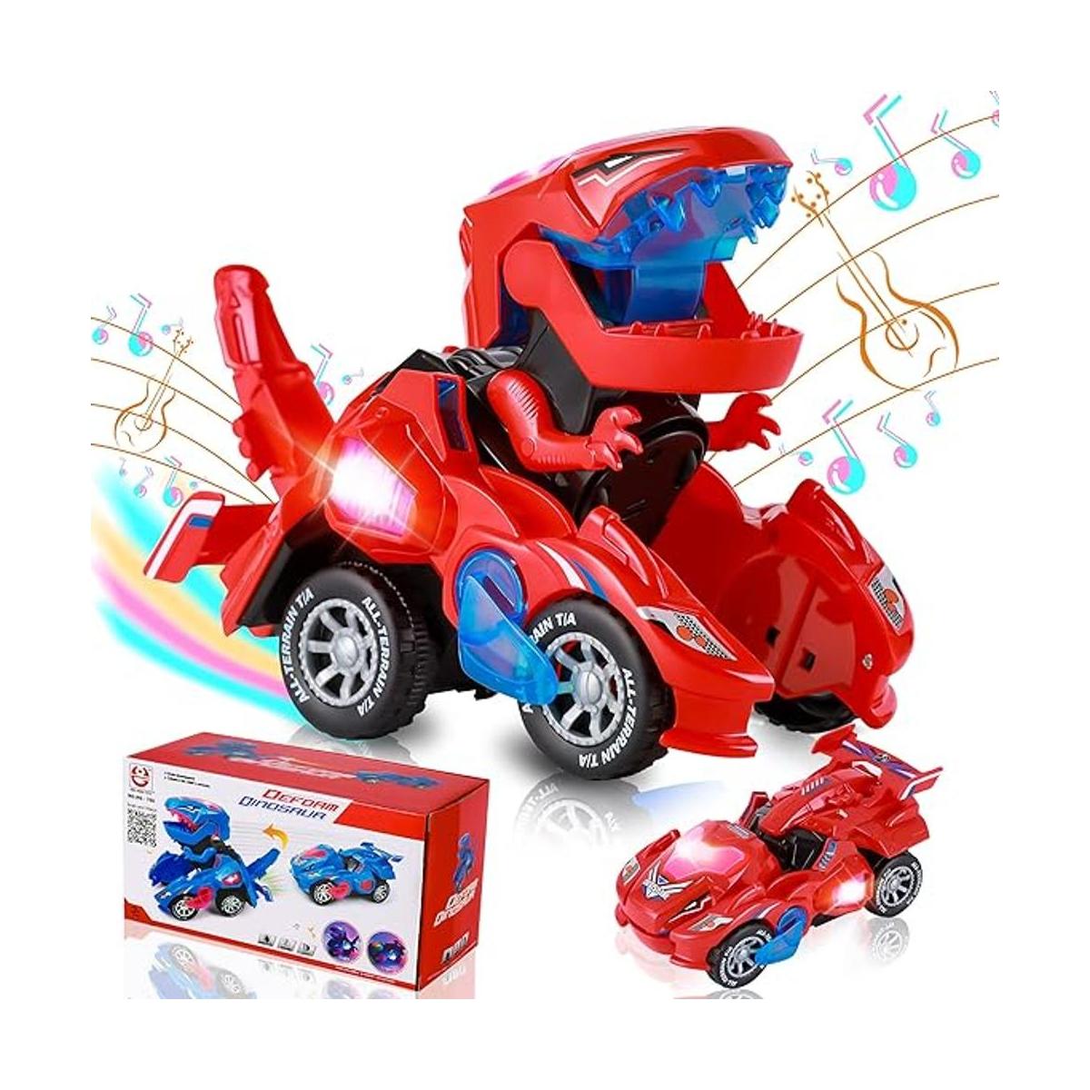 Juguetes transformadores de coche de dinosaurio coche LED