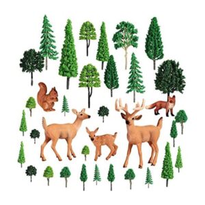 Kit de 35 figuras de animales del bosque 5 juguetes de_1