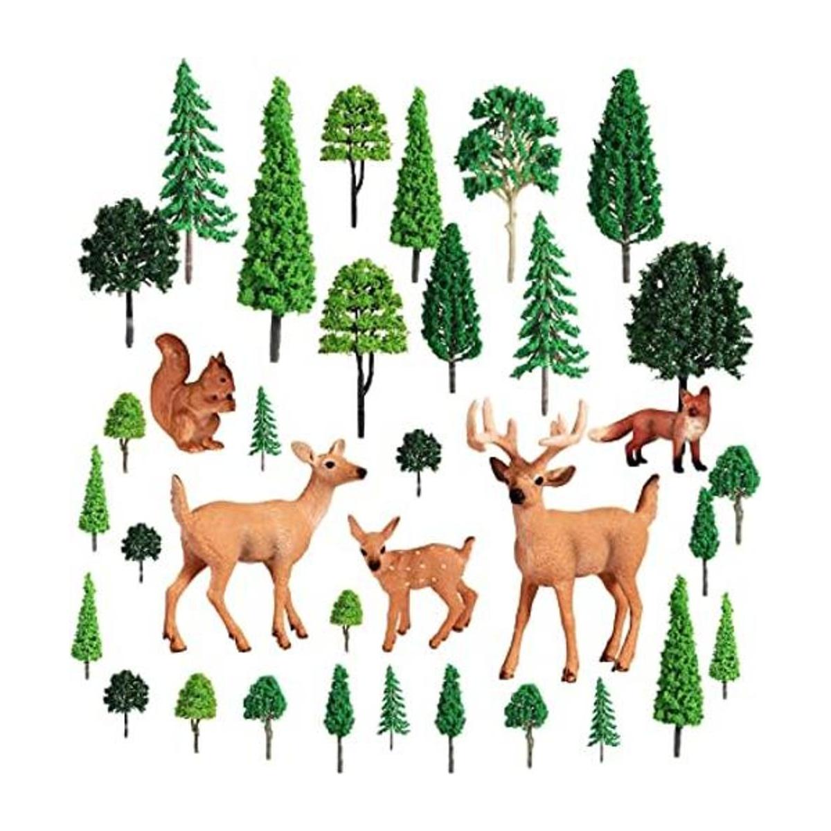 Kit de 35 figuras de animales del bosque 5 juguetes de