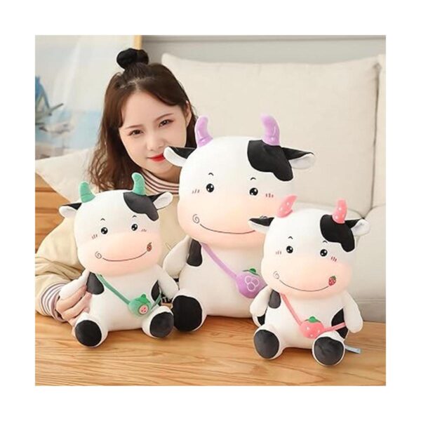 Kawaii Linda muñeca de vacas de frutas con fresa leche_2