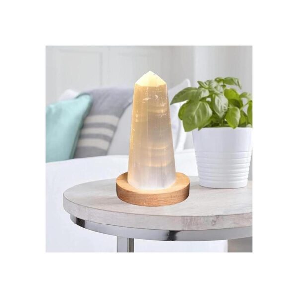 JIC Gem Lámpara de selenita USB hexagonal puntos de_6