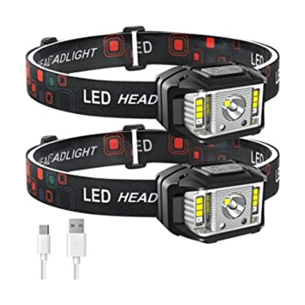 JNDFOFC Linterna frontal recargable 1200 lúmenes con_1