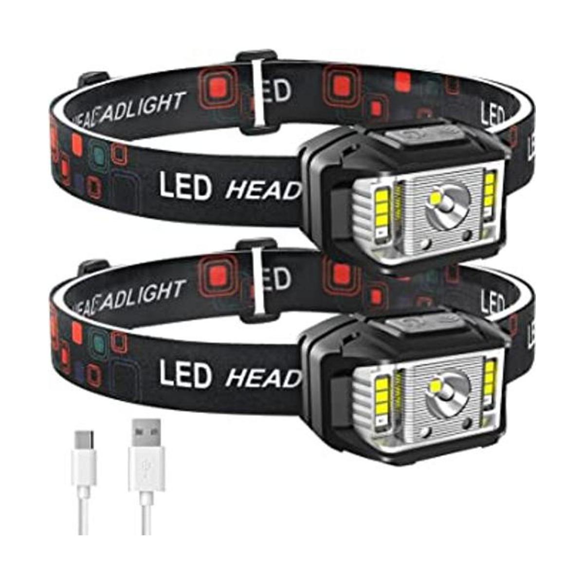 JNDFOFC Linterna frontal recargable 1200 lúmenes con