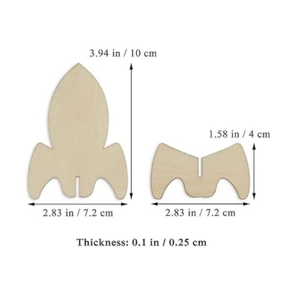 JANOU 12 Sets Rocket 3D madera de madera sin terminar