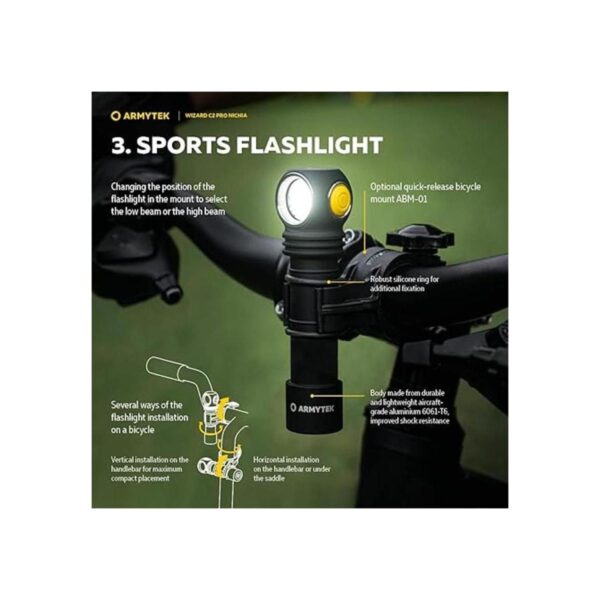Armytek Wizard C2 Pro Nichia Faro LED cálido de 1600 lm_4