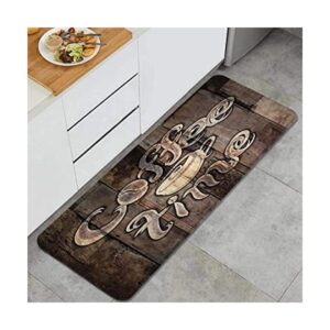 JISMUCI Alfombra de cocina diseño moderno de café con_1