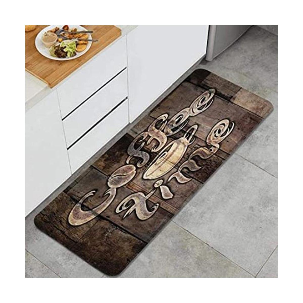JISMUCI Alfombra de cocina diseño moderno de café con